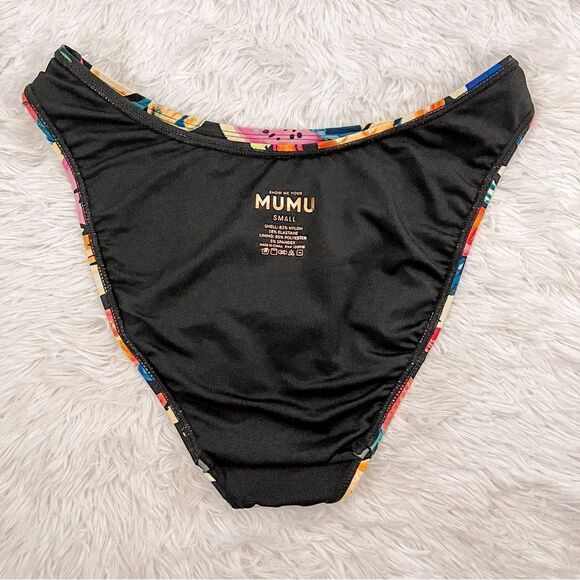Show Me Your Mumu Black Fruity Print Monterey Swim Bikini Bottoms SZ S NWOT - Picture 5 of 9